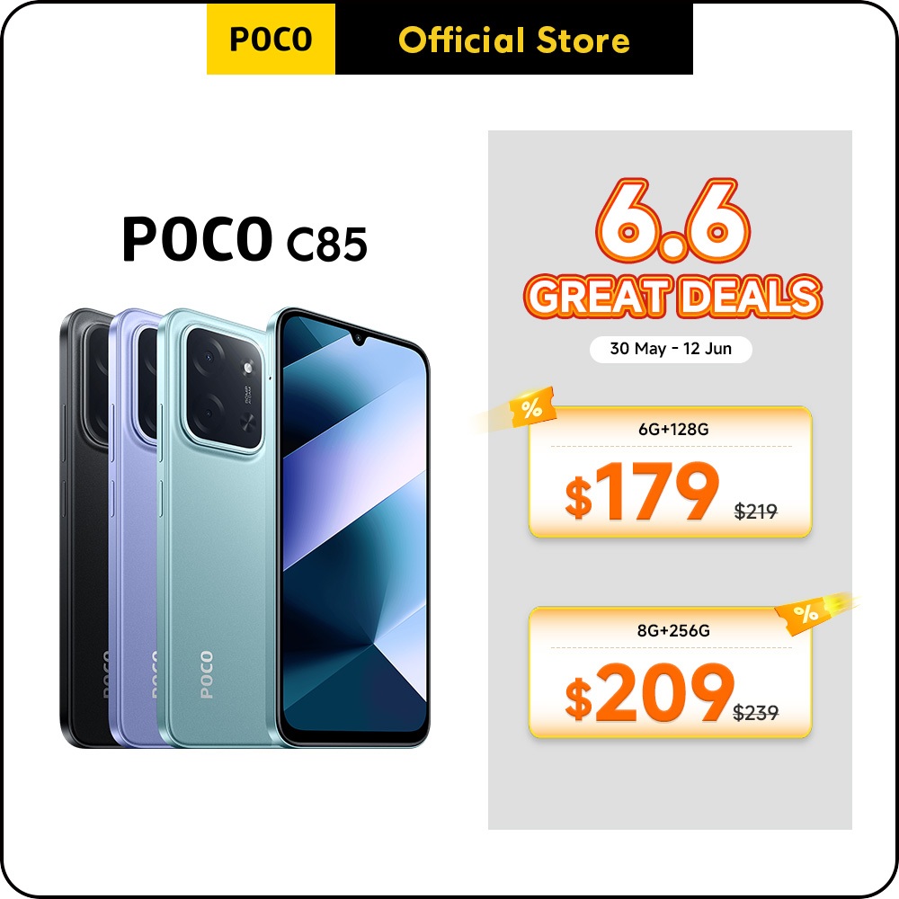 New POCO C85 Smartphone | 6GB+128GB/8GB+256GB, 6000mAh (typ