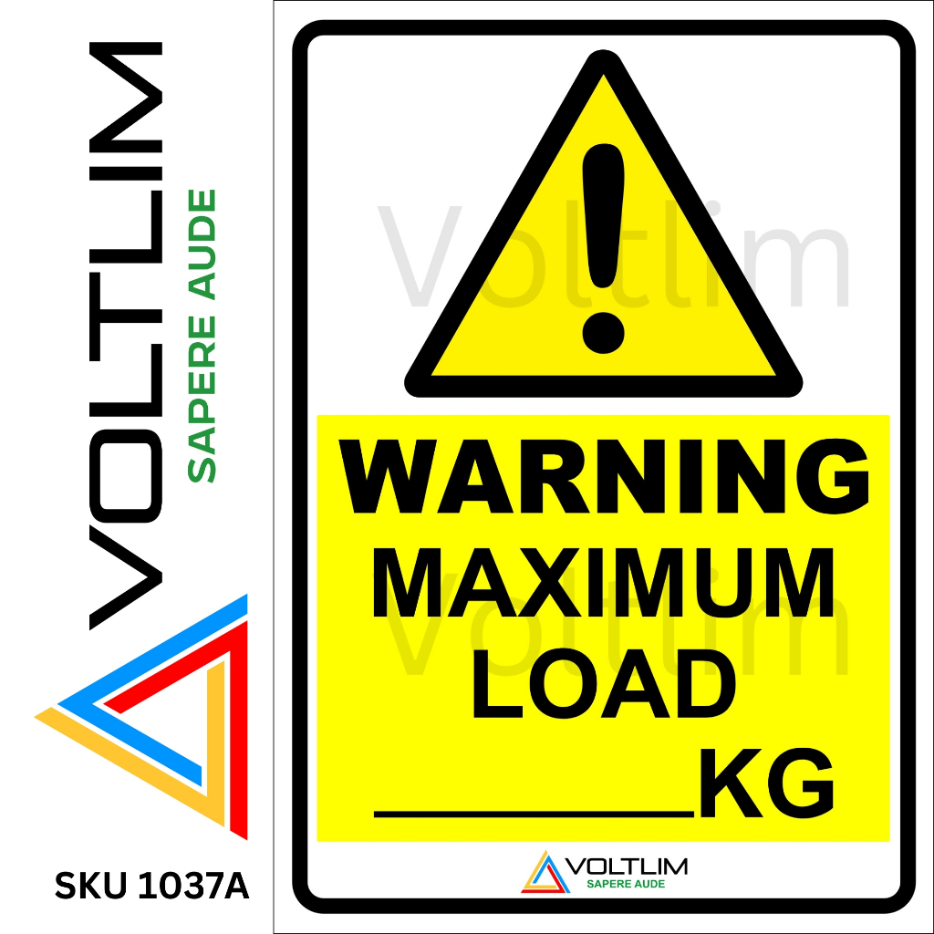 Warning Maximum Load _ KG | 150kG Floor Sign Label Sticker (various ...
