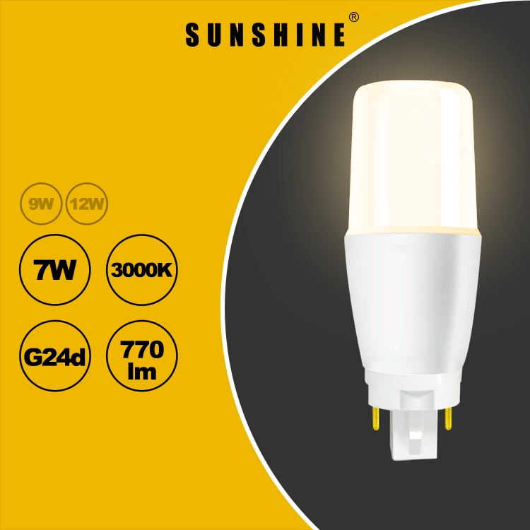 SUNSHINE LED Stick Bulb 7W/9W/12W Base G24d PLC Pin Lamp Rod Type Bulb ...