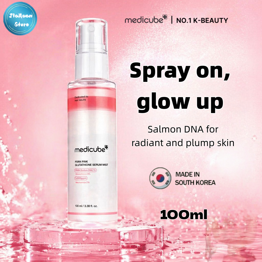 SG Stock]Medicube PDRN Pink Serum Mist 100ml Glutathione Brightening Hydrating Face Mist Korean Skincare