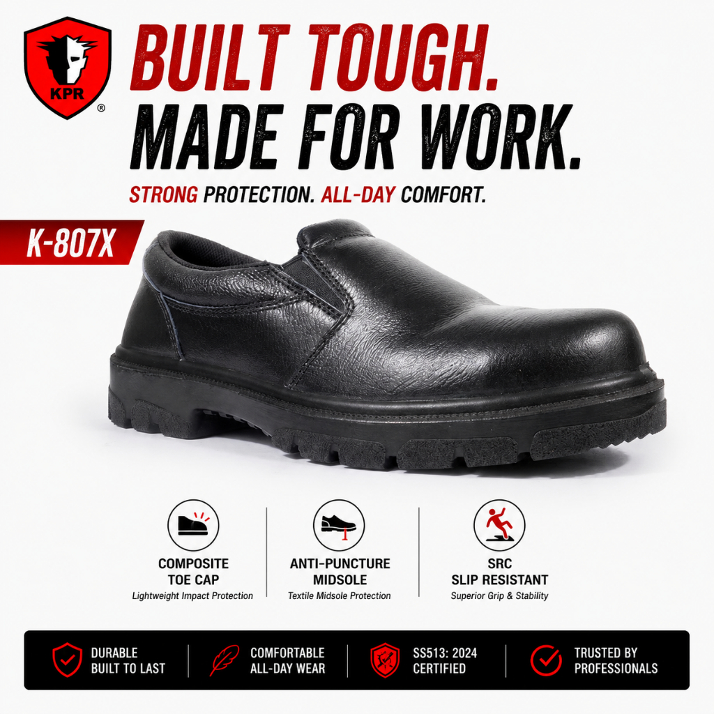 k※※ KPR K807X Low Cut Slip On Safety Shoes Heavy Duty Industrial