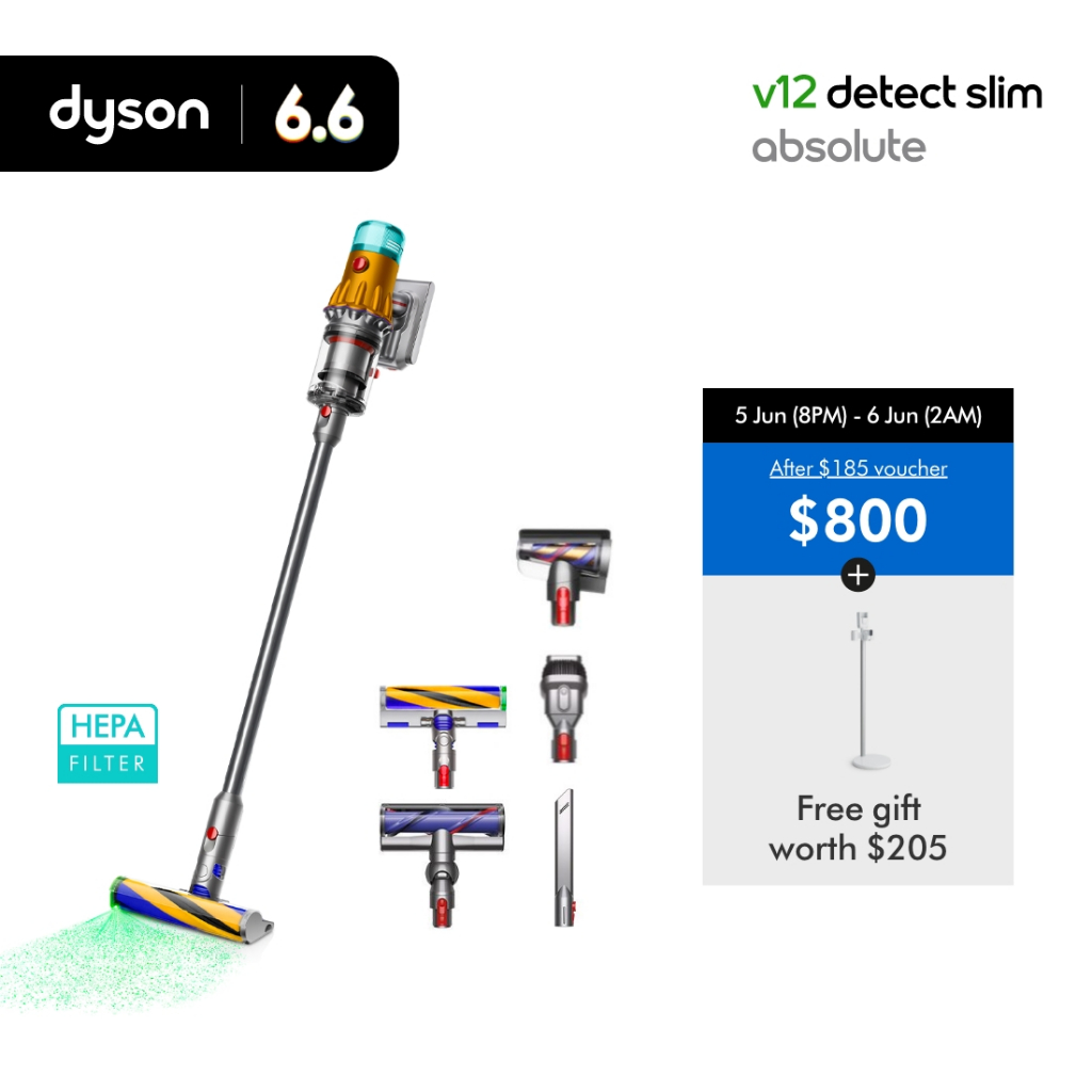 6.6 Specials] Dyson V12 Detect Slim Absolute Yellow/Nickel (HEPA