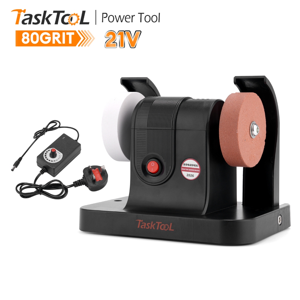 TASKTOOL 200W 11-Speed Electric Bench Grinder 70MM Dual Grinding Wheel ...