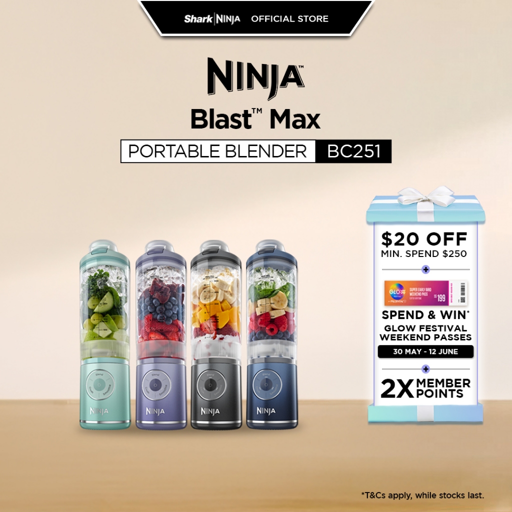 Ninja Blast Max Portable Blender, 650ml, Rechargeable, Crushes Ice