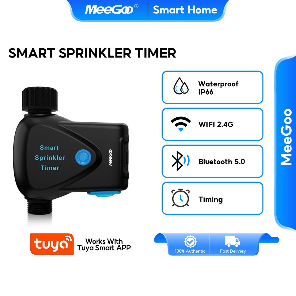 MeeGoo Smart Sprinkler Timer WiFi Bluetooth Remote Control Quantitative ...