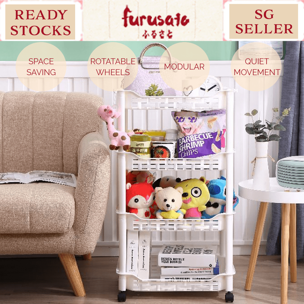 Multi Purpose Trolley Basket Rack With Wheels Kitchen Trolley Storage ...