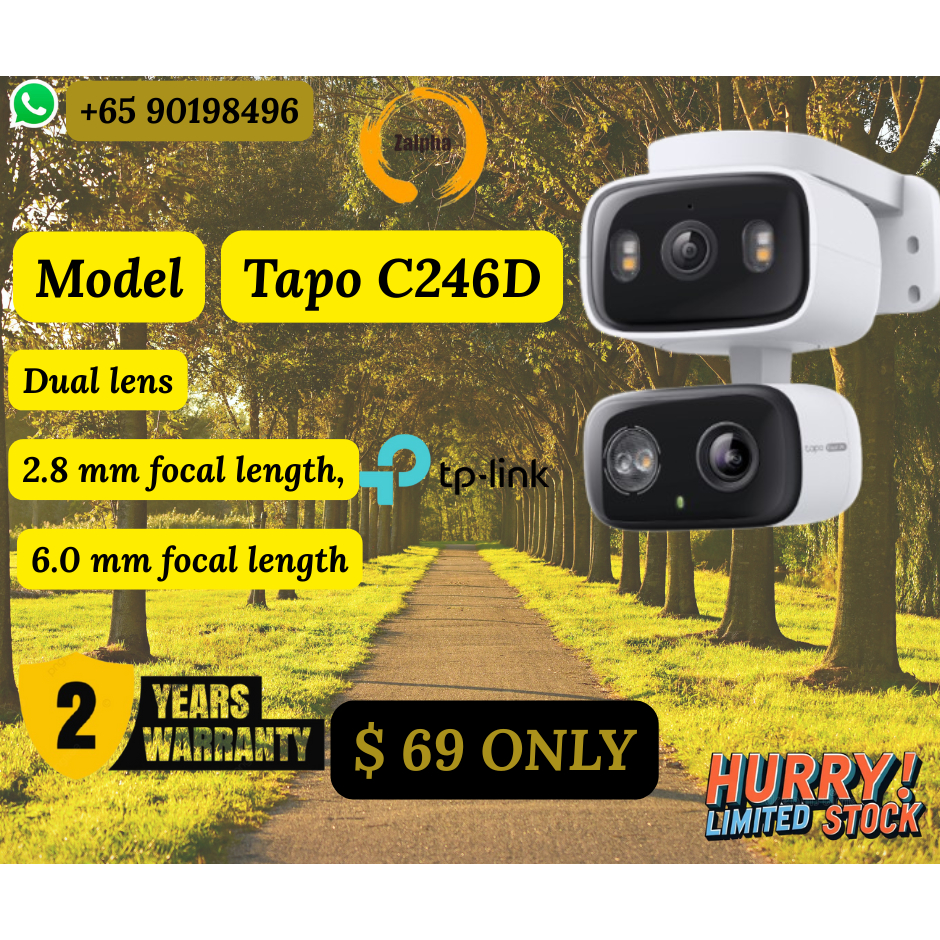 Tapo C246D Indoor/Outdoor Dual Lens Pan/Tilt Security Camera | Shopee ...