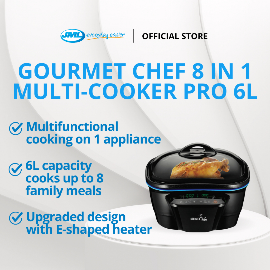 [JML Official] GOURMET CHEF 8 in 1 Multi-Cooker PRO 6L | Shopee Singapore