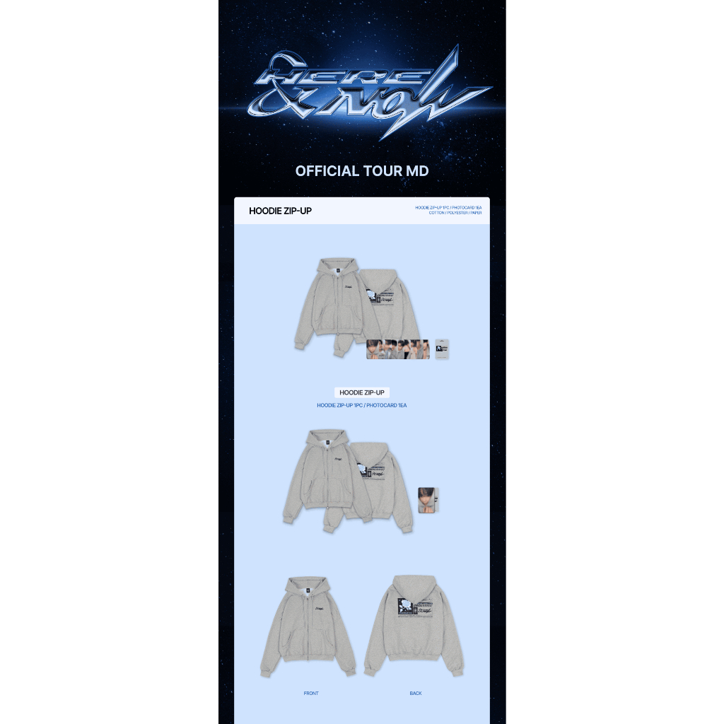 ZEROBASEONE (ZB1) [HERE & NOW] TOUR MD / ZIP-UP HOODIE | Shopee