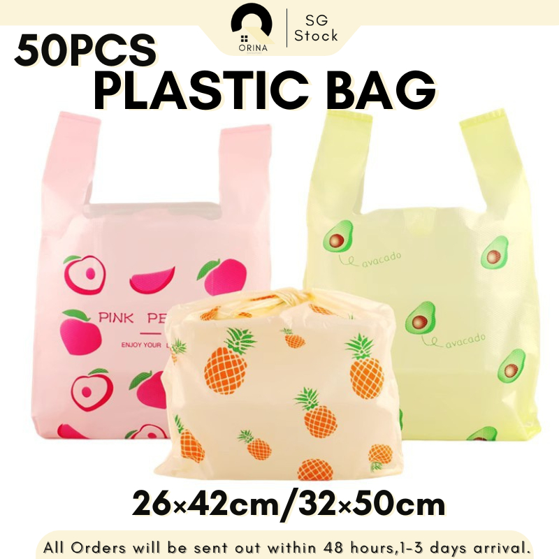 [SG] 50PCS Plastic Bag Storage Trash Bag Thick Carrier Bags Garbage Bag ...