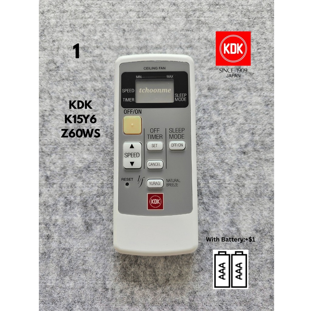 KDK remote controller K15Y6 /Z60WS [1] | Shopee Singapore