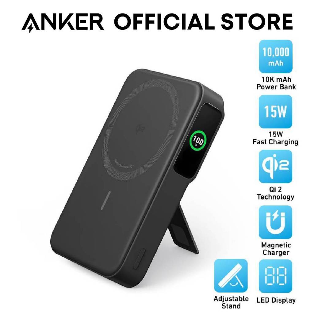 Anker MagGo Power Bank 10000mAh Qi2 15W Magnetic Portable Wireless
