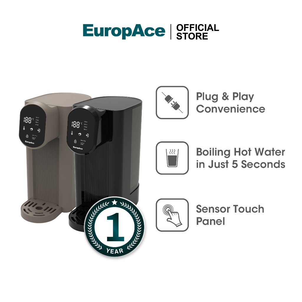 EuropAce SteamO Hot Water Dispenser | EWP3250E | Boils in 5 seconds ...