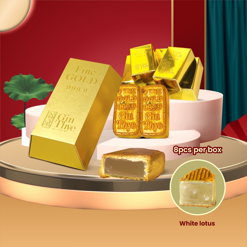 [INDICATE DELIVERY DATE] Traditional Gold Bar Mooncake - White Lotus 8 ...