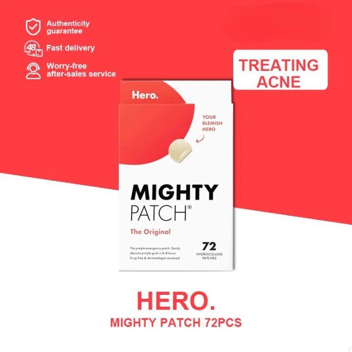 Hero Mighty Patch Natural Colloidal Acne Patch–Mild Non-Irritating ...