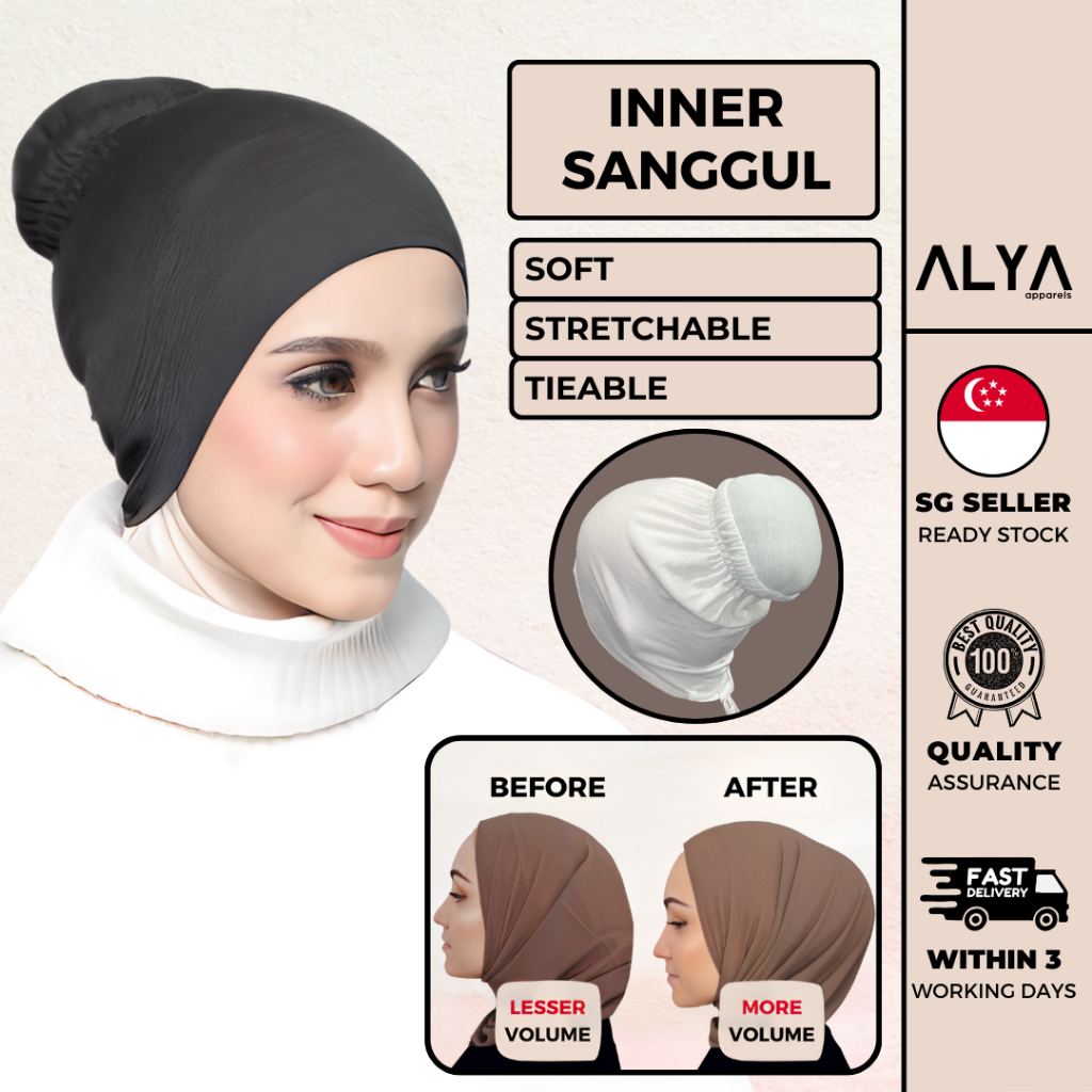 Inner Sanggul ( Alya Apparels Tieable Inner Hijab Bun Innercap ...