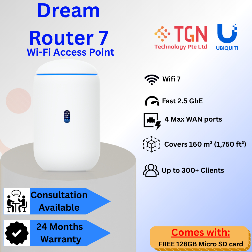 Ubiquiti Unifi Dream Router 7 UDR7 With Free 128GB Micro-SD Card