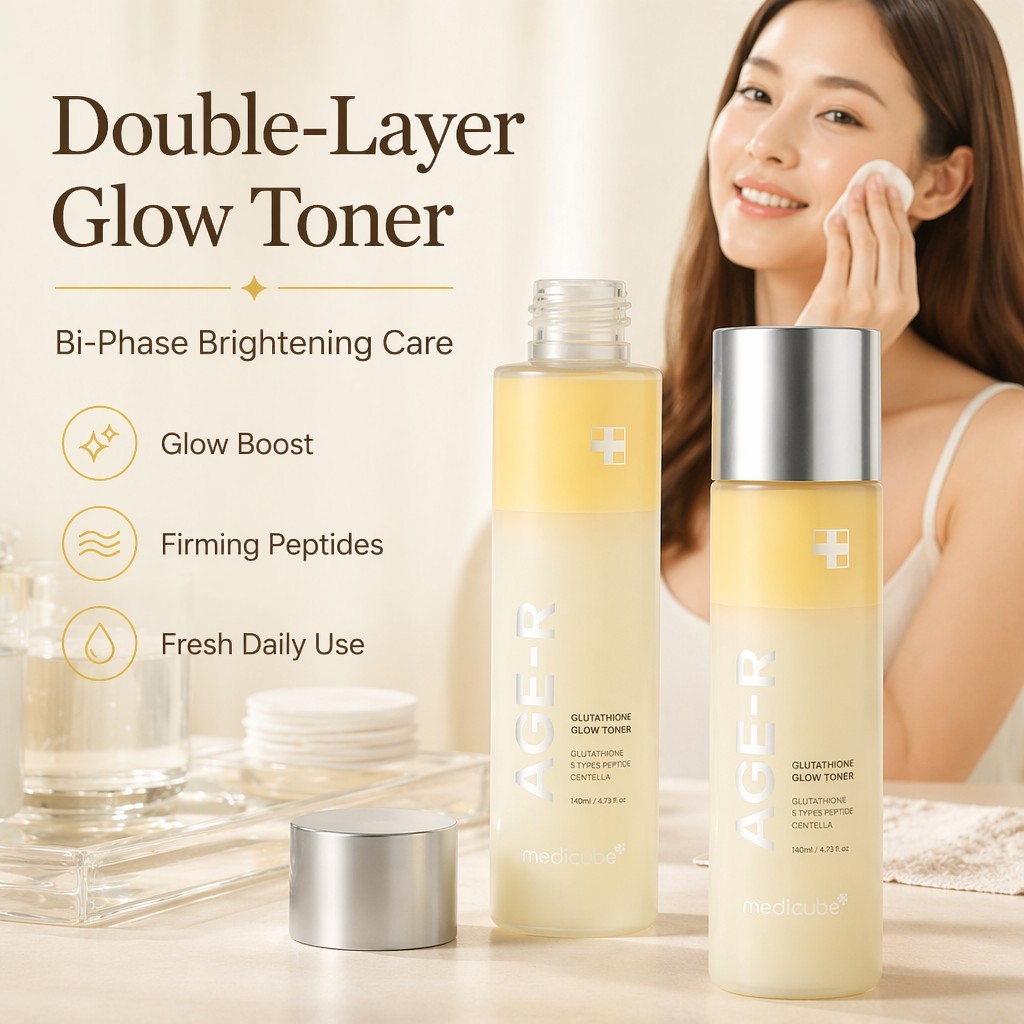 medicube glutathione toner AGE-R Glow 140ml Brightening Even Tone Glass Skin Milky Hydrating PeptideFacial Toner medicube toner