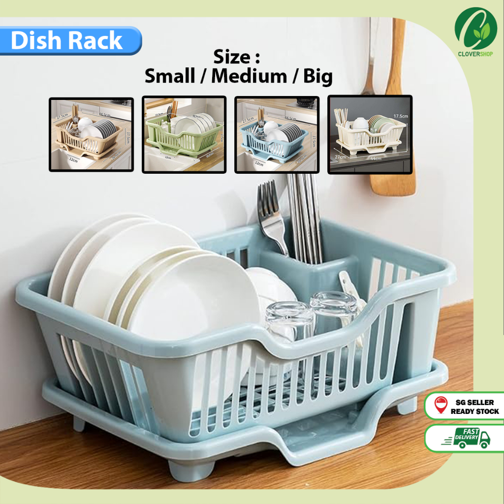 🔥SG Seller🔥Dish Rack Organiser with Front / Side Drainer | Shopee Singapore