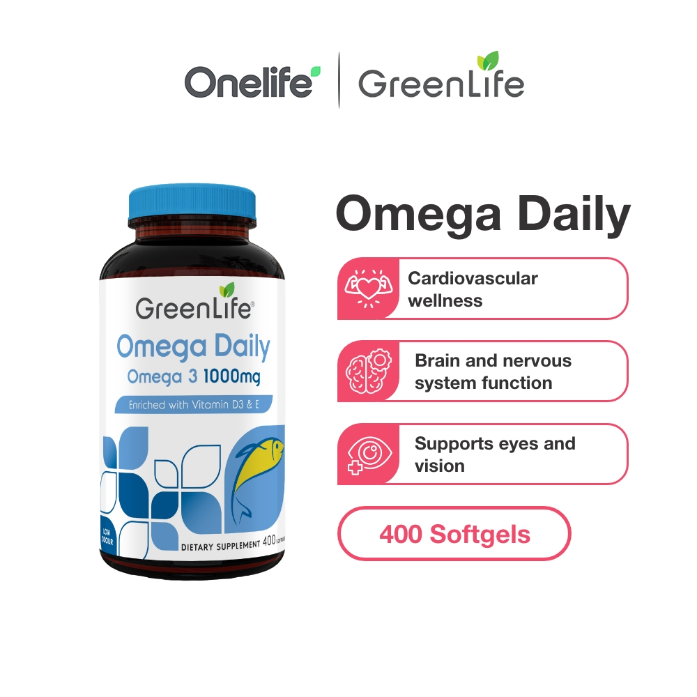 GreenLife Omega Daily | Omega 3 1000mg 400 softgels | Shopee Singapore