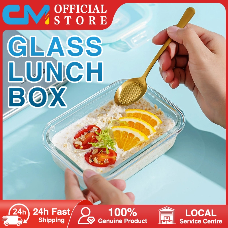 [SG Stock] Glass Food Container Air-tight Glass Lunch Box Microwaveable ...