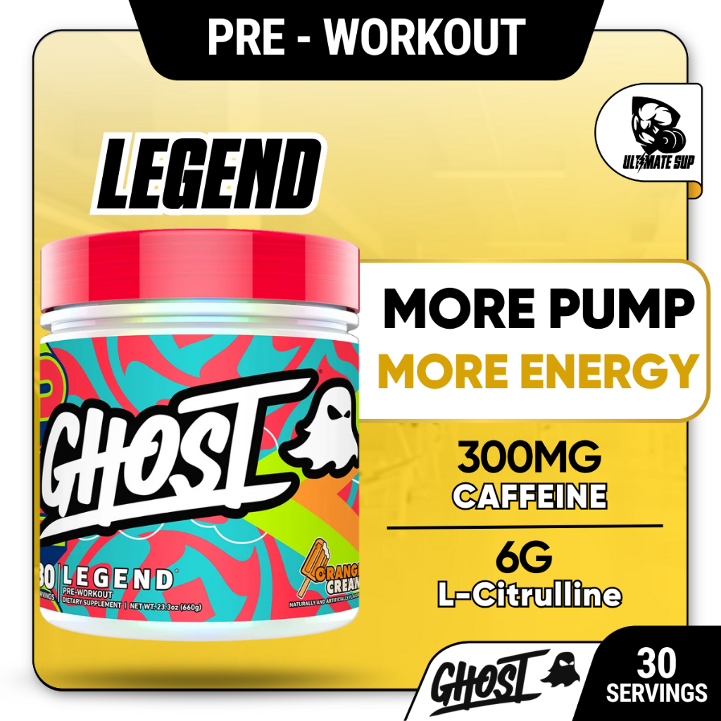GHOST Legend Pre-Workout Powder, High-Stim, Energy Boost, Sugar-Free ...