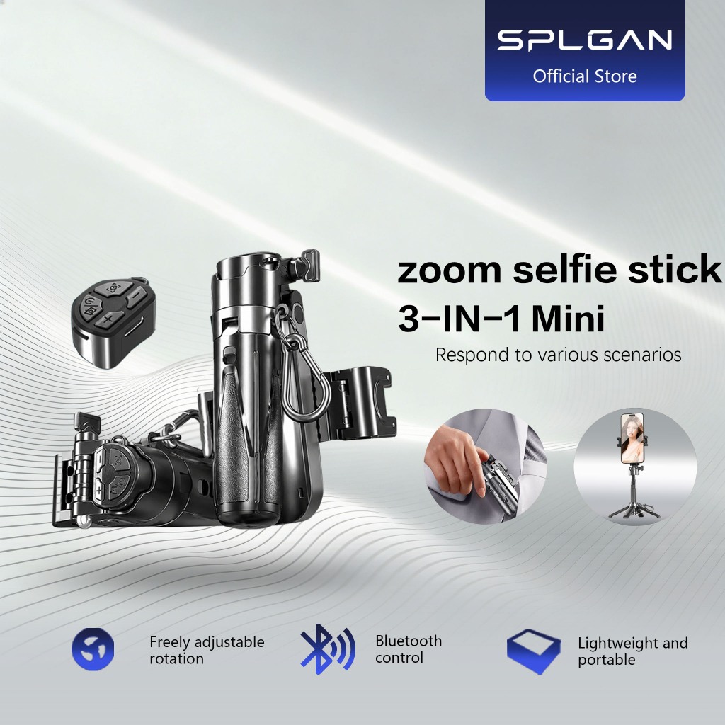 【SPLGAN】Zoom Mini Selfie Stick Gimbal Stabilizer Zoom Phone Tripod Grip ...