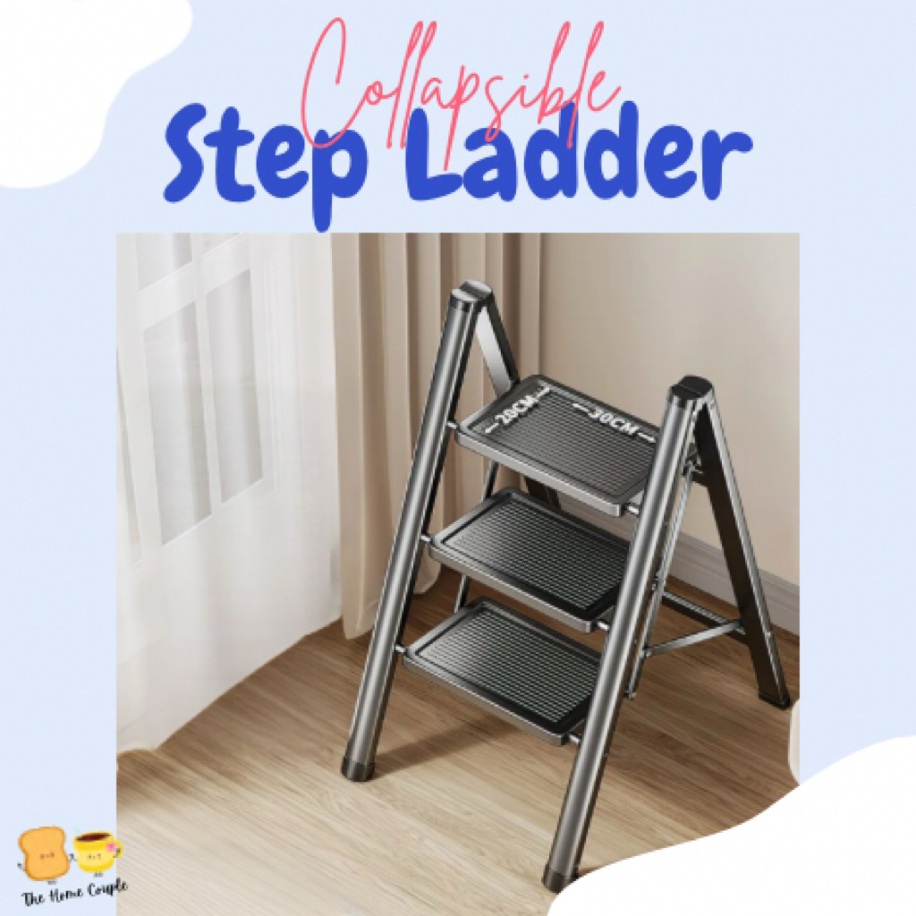 [HomeCouple] Foldable Steel Step Ladder 2/3/4 Steps Wide Pedal Anti ...