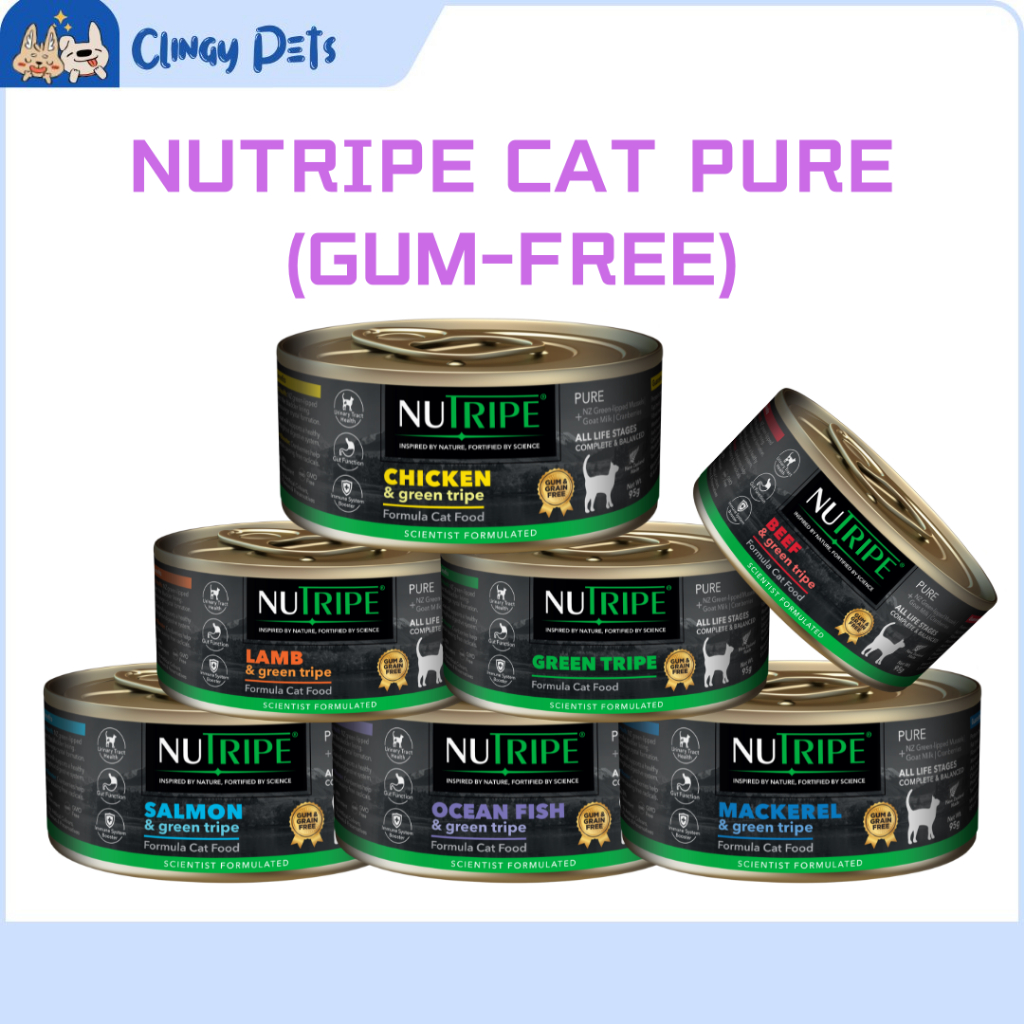 【NEWEST】Nutripe Cat Pure with Green Tripe Gum Free Wet Food (95g x ...