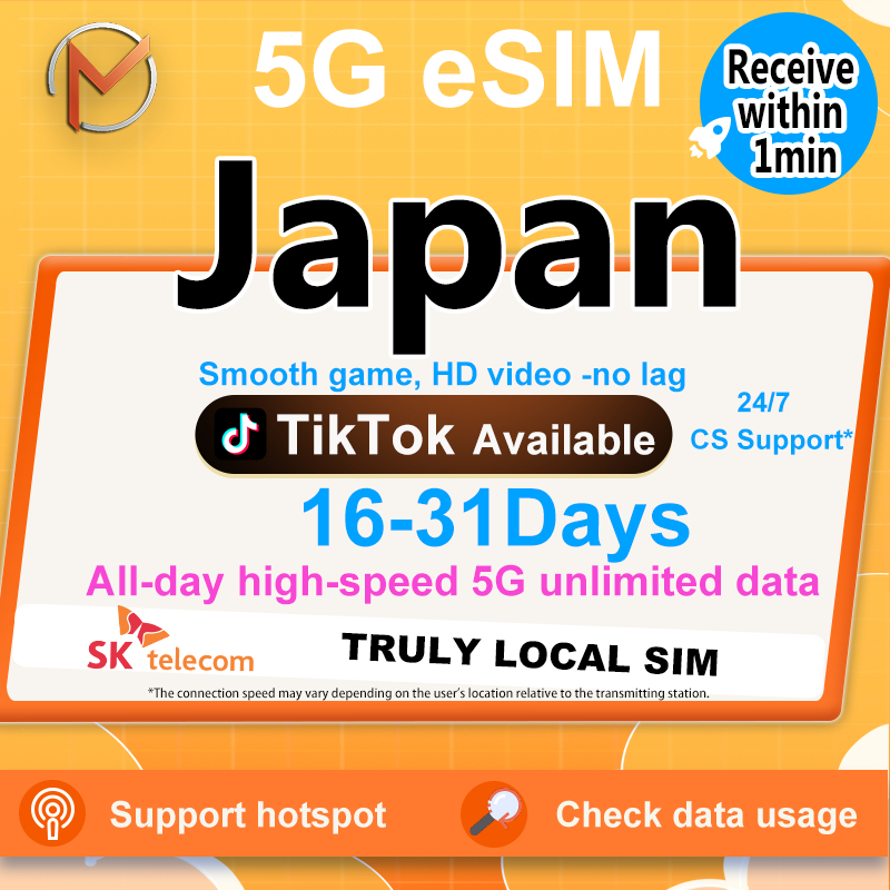 Japan eSIM Ultimate 16-31 Days 5G High Speed Unlimited Data | Instant ...