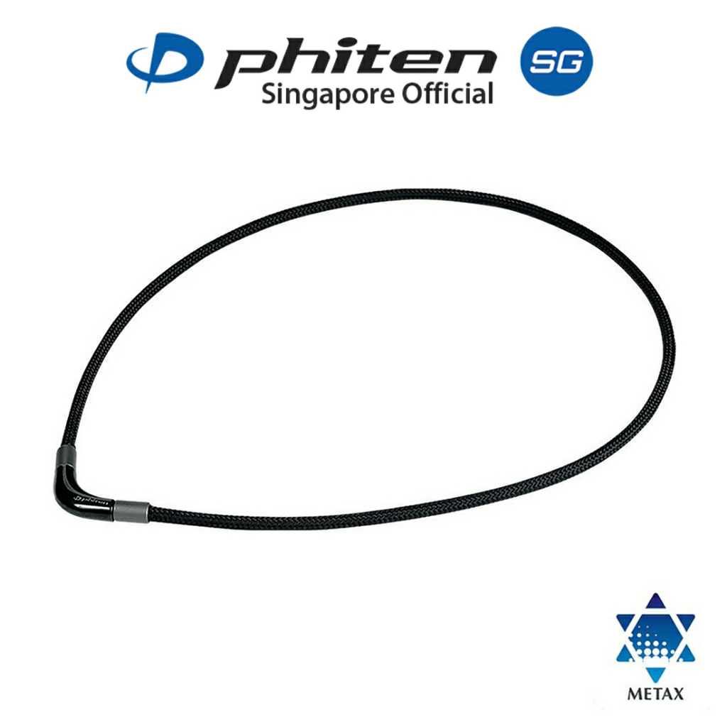 Phiten Rakuwa Necklace Metax Chopper (BLACK) - Relieves shoulder and ...