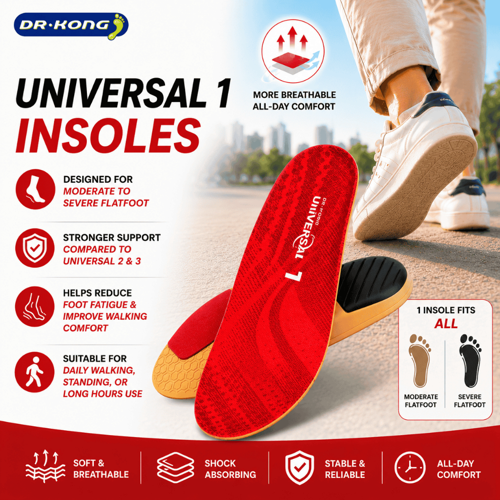 Dr Kong Moderate to Severe Flatfoot Arch Support Insoles | Upgraded ...