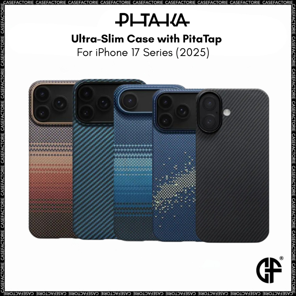 PITAKA Magnetische iPhone 17 Pro Max Aramide Vezel Hoesje met Gevoelige Camera Bedieningsknop Compatibel met MagSafe Ultra Dun & Licht in Hoesjeloze Aanraakgevoel [Ultra Slim Hoesje] Zwart