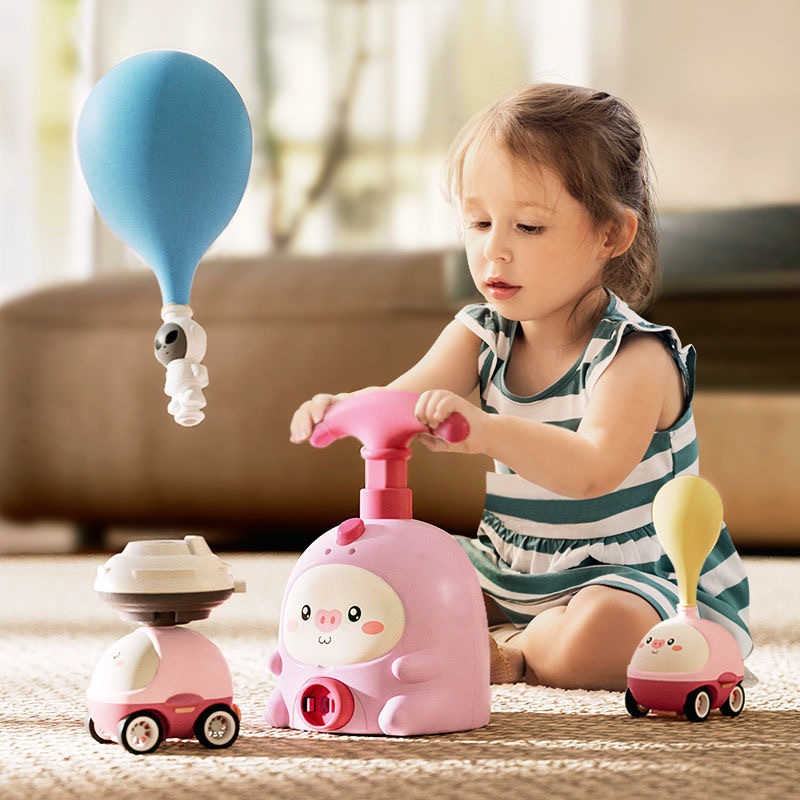 SG Stock】Children's pink Piggy Flying Air Balloon car