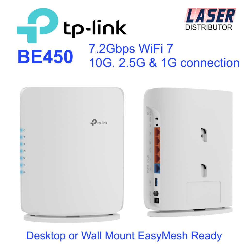 TP-Link Archer BE450 10Gbps BE7200 Dual-Band Wi-Fi 7 Router | Shopee ...