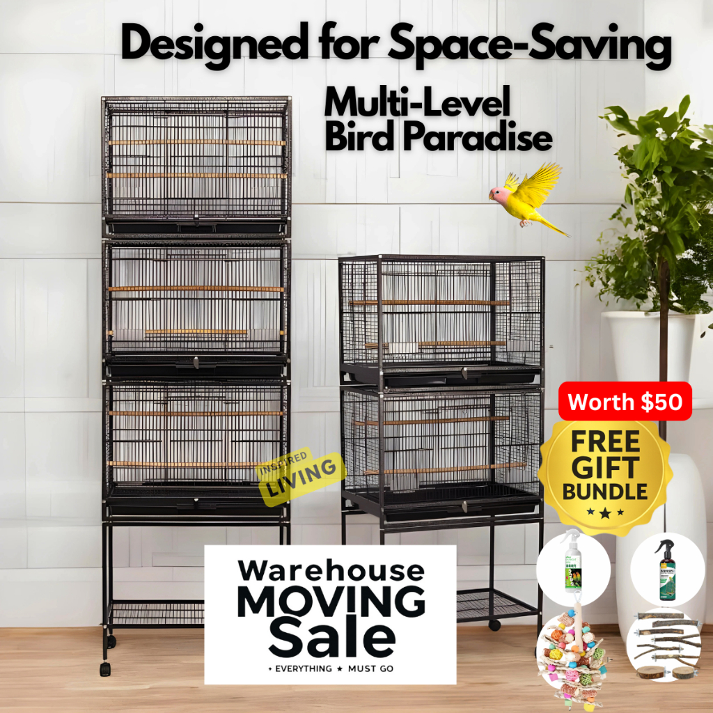 Picture of 2-Tier | 3-Tier Bird Cage for Parrots | Wrought Iron Parrot Cage Dual ...