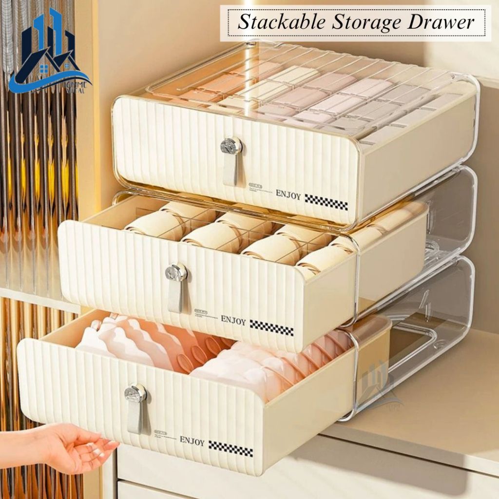 Stackable Storage Drawer Box Organizer Organiser Undergarment Bra ...