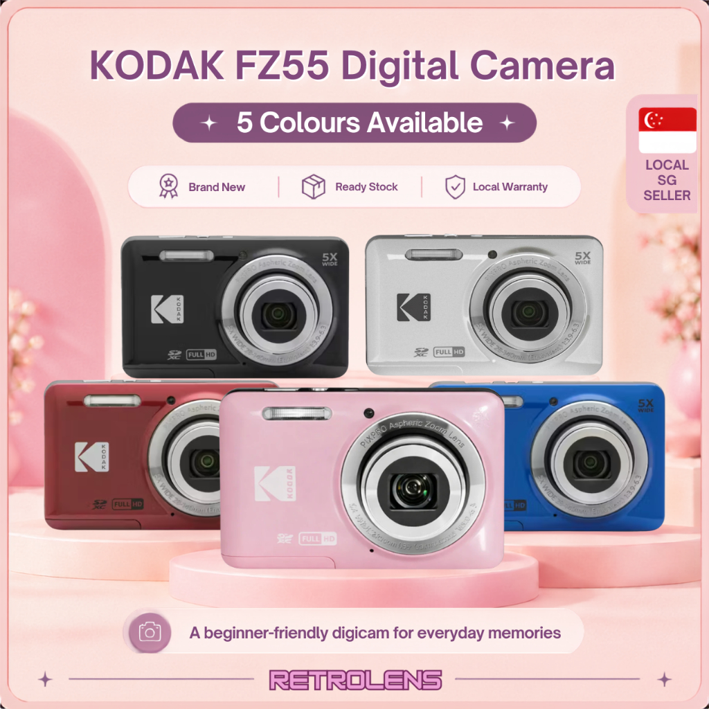 Kodak PIXPRO FZ55 Digital Camera (Pink, Black, Silver, Red, Blue
