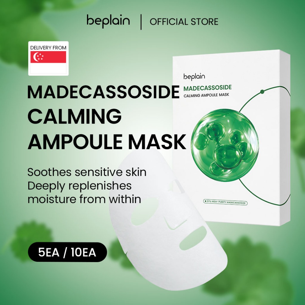 [New!] BEPLAIN OFFICIAL MADECASSOSIDE CALMING AMPOULE MASK 5pcs/10pcs ...