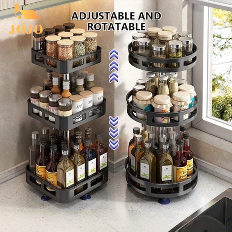 Adjustable Kitchen Spice Rack 360° Rotatable Multi-Layer Kitchen ...