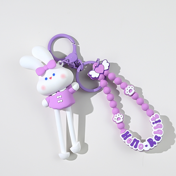 【SG STOCK】Cute Rabbit Silicone Keychain for Girls Couple Cartoon Style ...