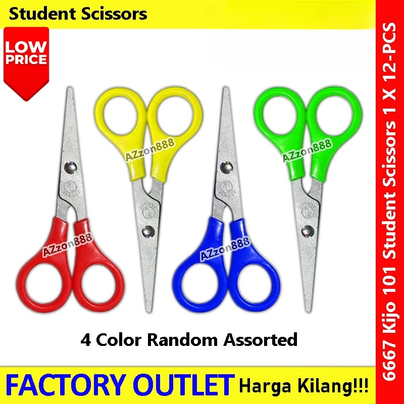 (6 PCS) 101 Student Scissors Gunting Sekolah 学生剪刀 | Shopee Singapore