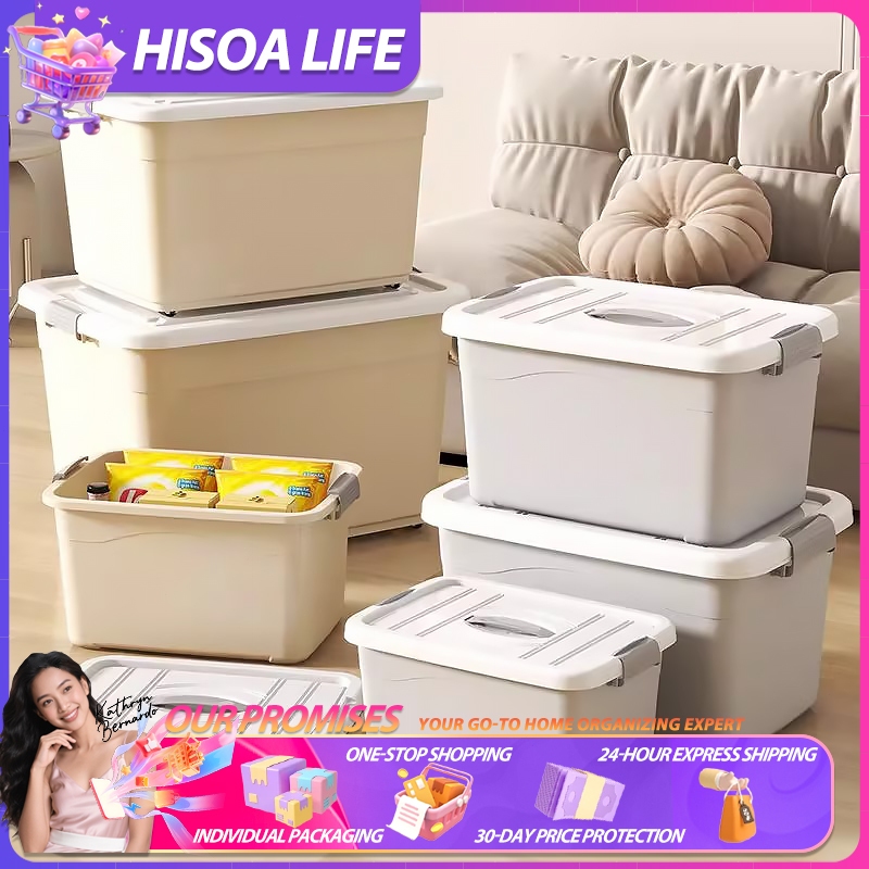 Hisoa Transparent Storage Box Clothes Toys Sundries Organizer Home ...