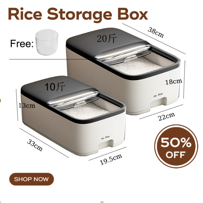 5KG/10KG Rice Bucket Rice Storage Box Insect and Moisture Proof Sealed ...