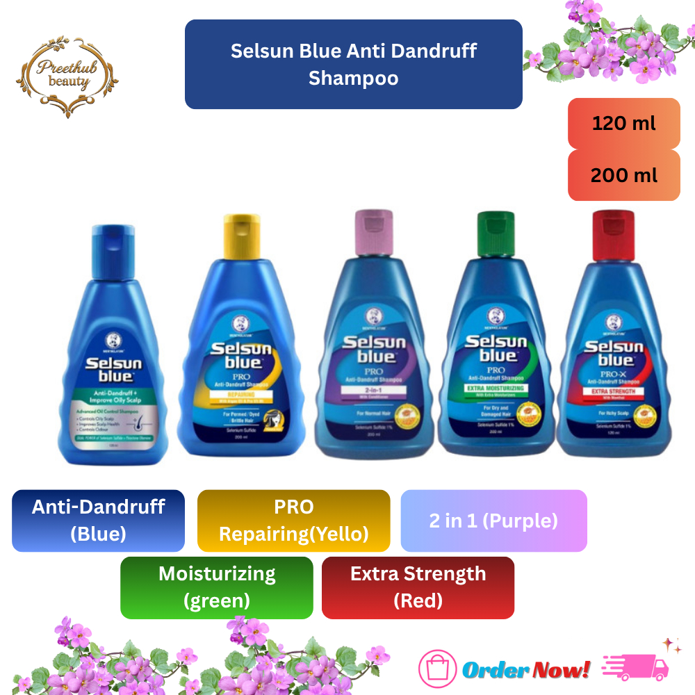 Selsun Blue Anti Dandruff Shampoo 120ml/200ml Itchy scalp treatment ...