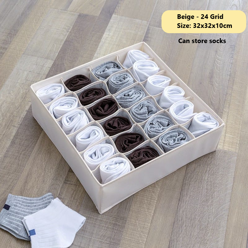 Premium 7/16/24 grid wardrobe drawer organiser Underwear organizer ...