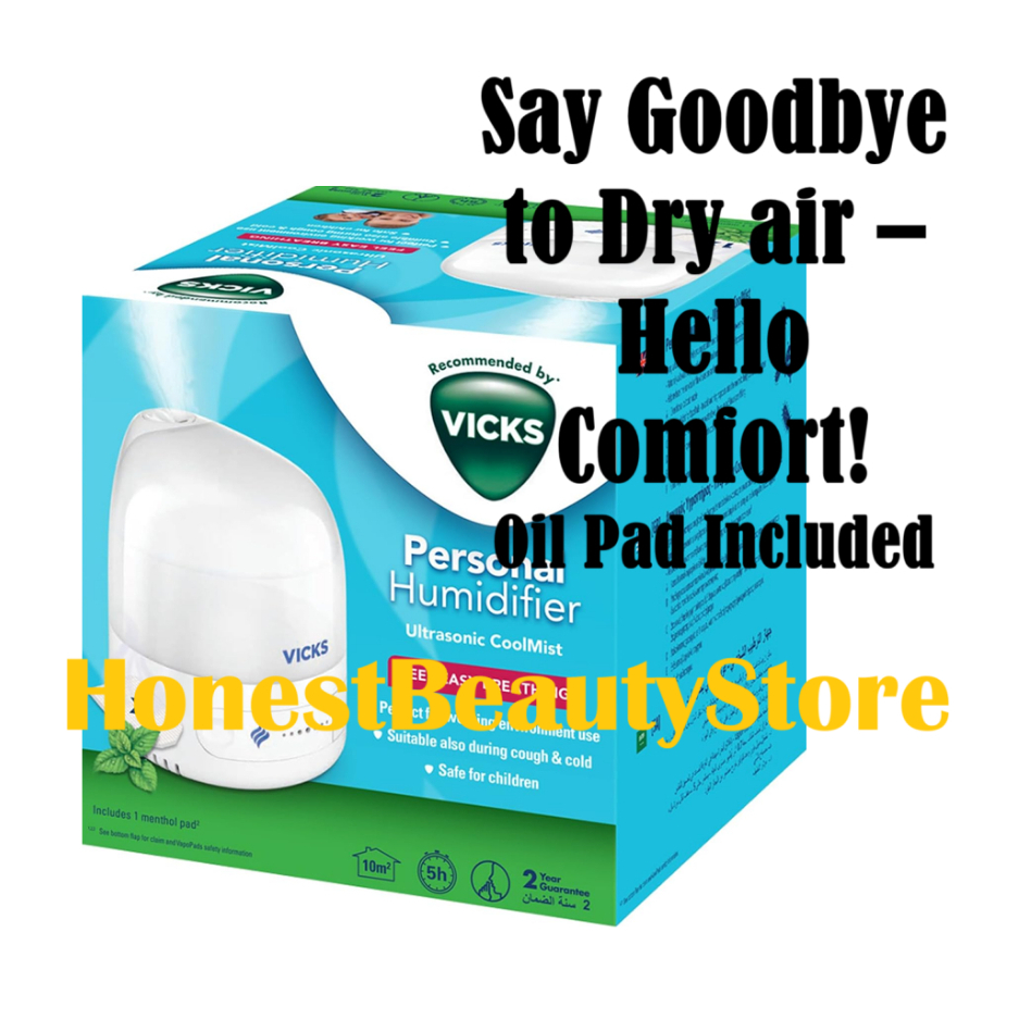 Vicks Personal Humidifier Ultrasonic Cool Mist – Gentle Relief for Dry ...