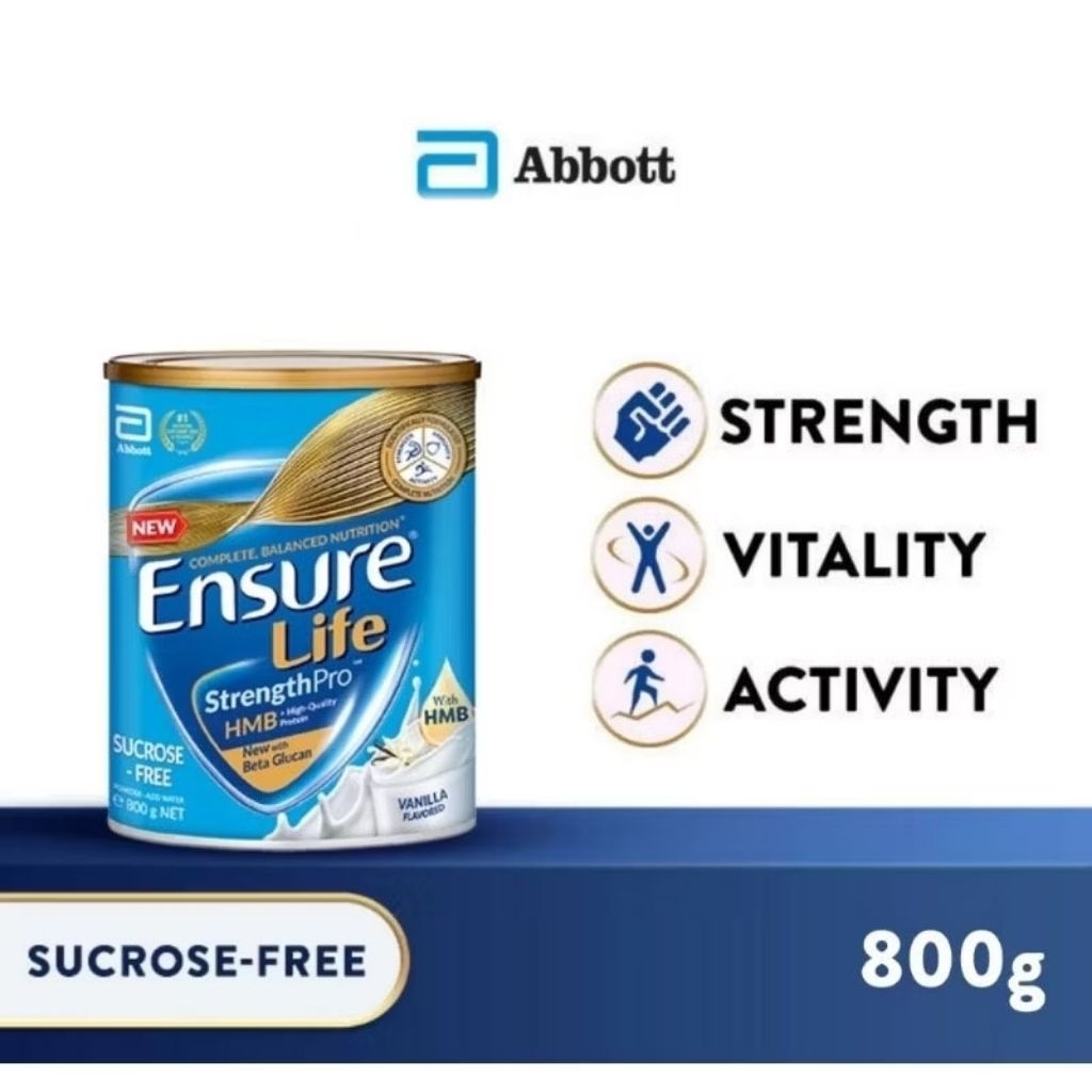 ENSURE LIFE Adult Nutrition Milk SUCROSE FREE [800 Gr] Vanilla | Shopee ...