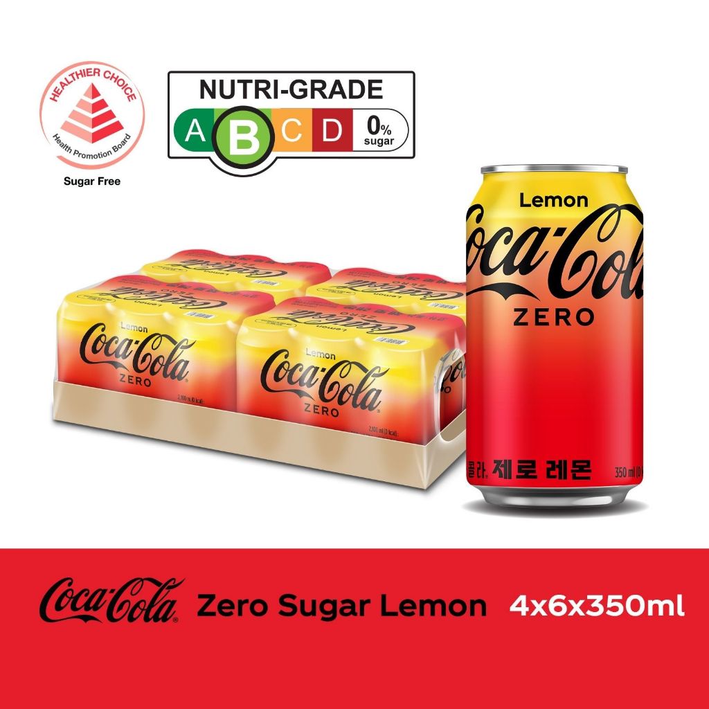 [Bundle of 4 Cartons] Coca-Cola Zero Lemon (6 x 350ml) | Shopee Singapore