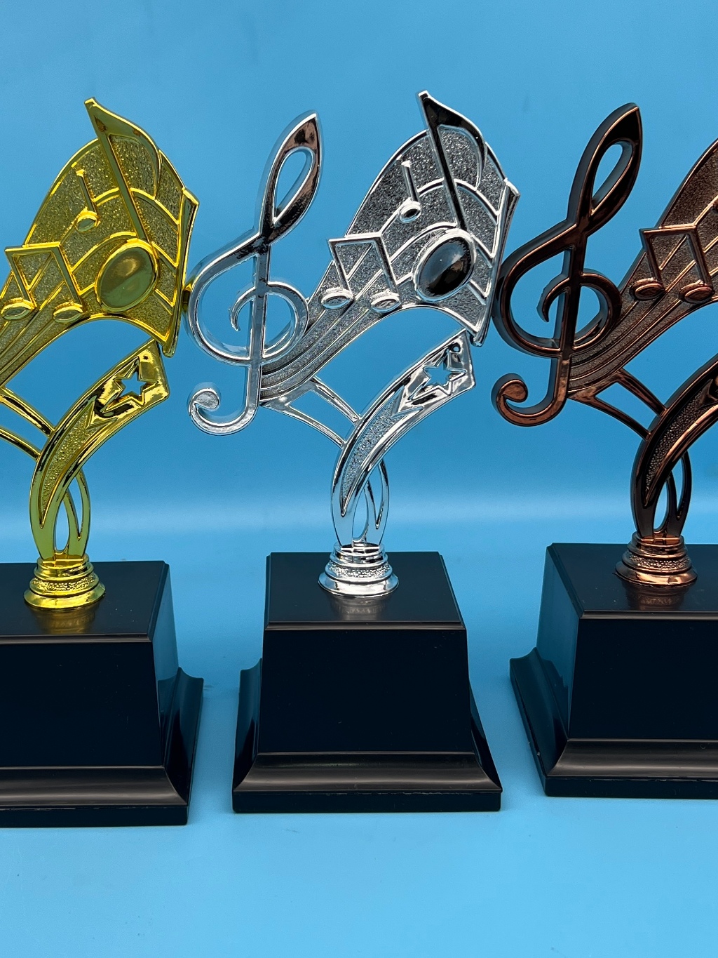 Musical Note Trophy - Gold/Silver/Bronze, designed to honor ...